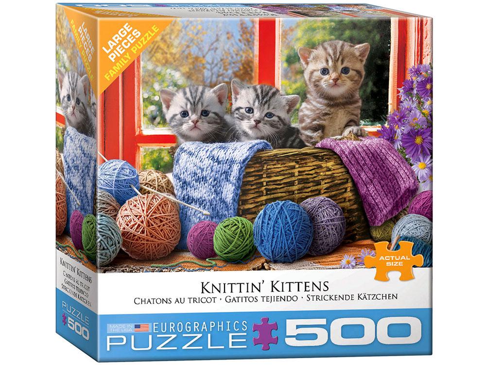 Knitten Kittens- 500 Extra Large Piece Jigsaw Puzzle