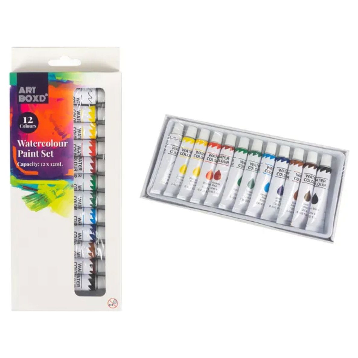 12ml Watercolour Paint Tube Pack of 12 - Senior Style