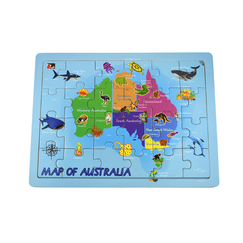 2-in-1 Australian Map Jigsaw Puzzle 24 Pieces