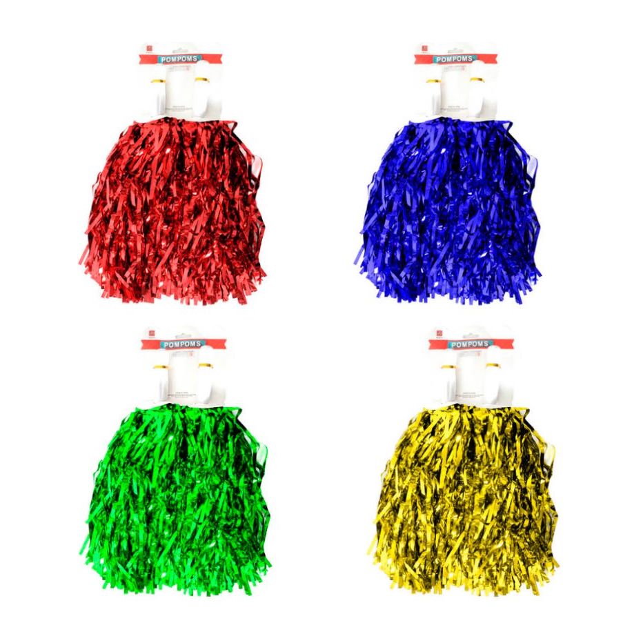 2 Pack Pom Poms Various Colours - Senior Style