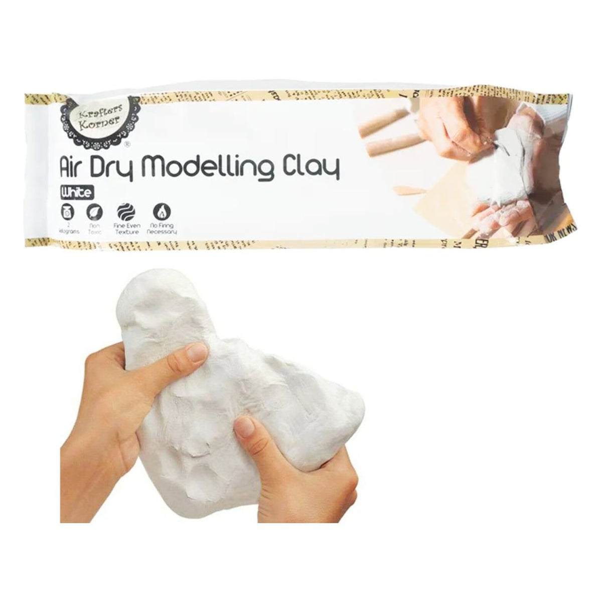 2kg Modelling Clay - White - Senior Style