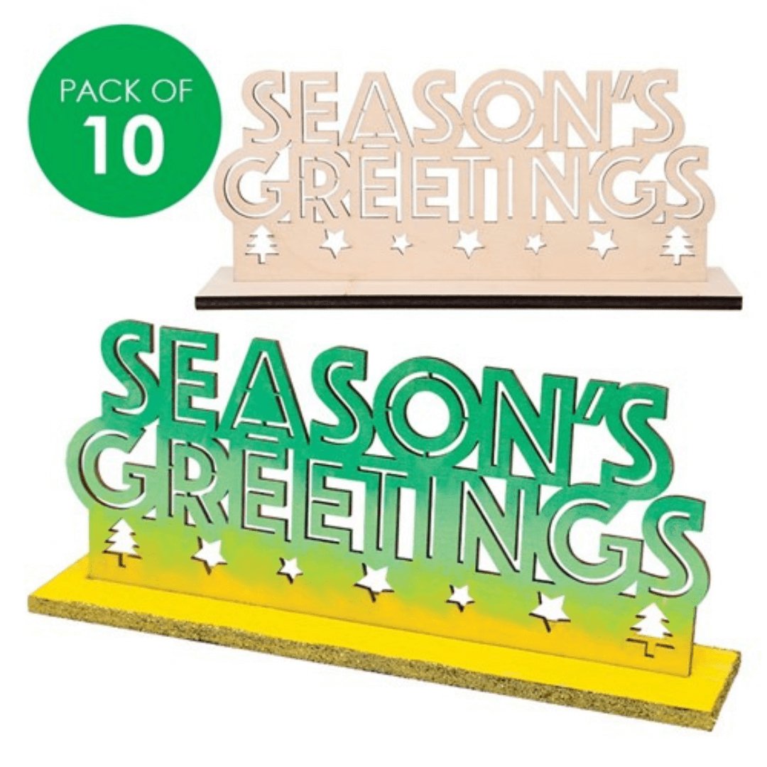 3D Seasons Greetings Plaques - Pack of 10 - Senior Style