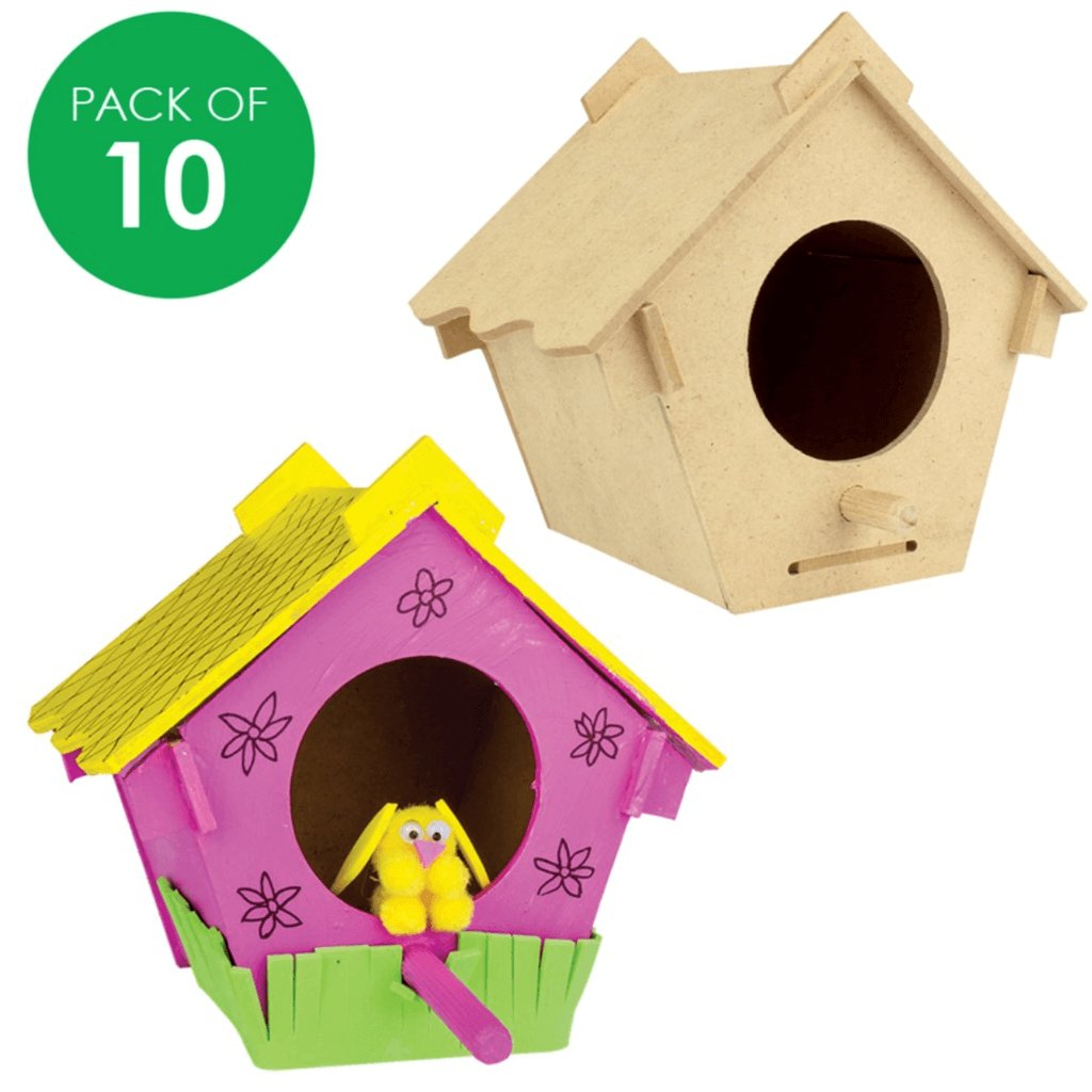 3D Wooden Birdhouses - Pack of 10 - Senior Style