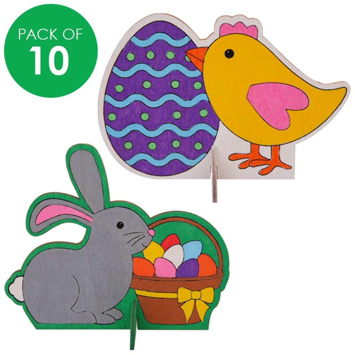 3D Wooden Easter Characters Pack of 10 - Senior Style