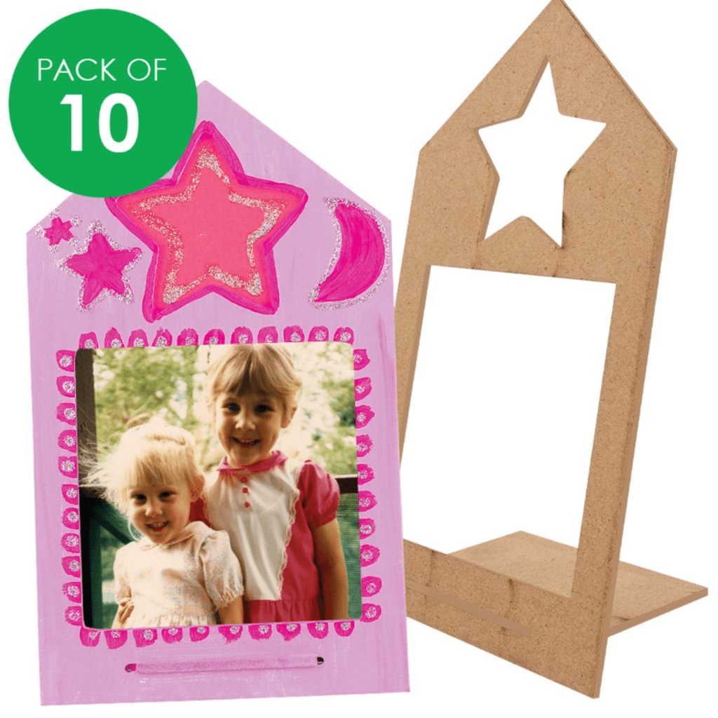 3D Wooden Star Cutout Frames - Pack of 10 - Senior Style