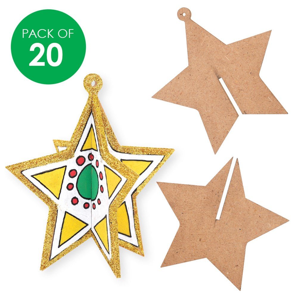 3D Wooden Stars - Pack of 20 - Senior Style