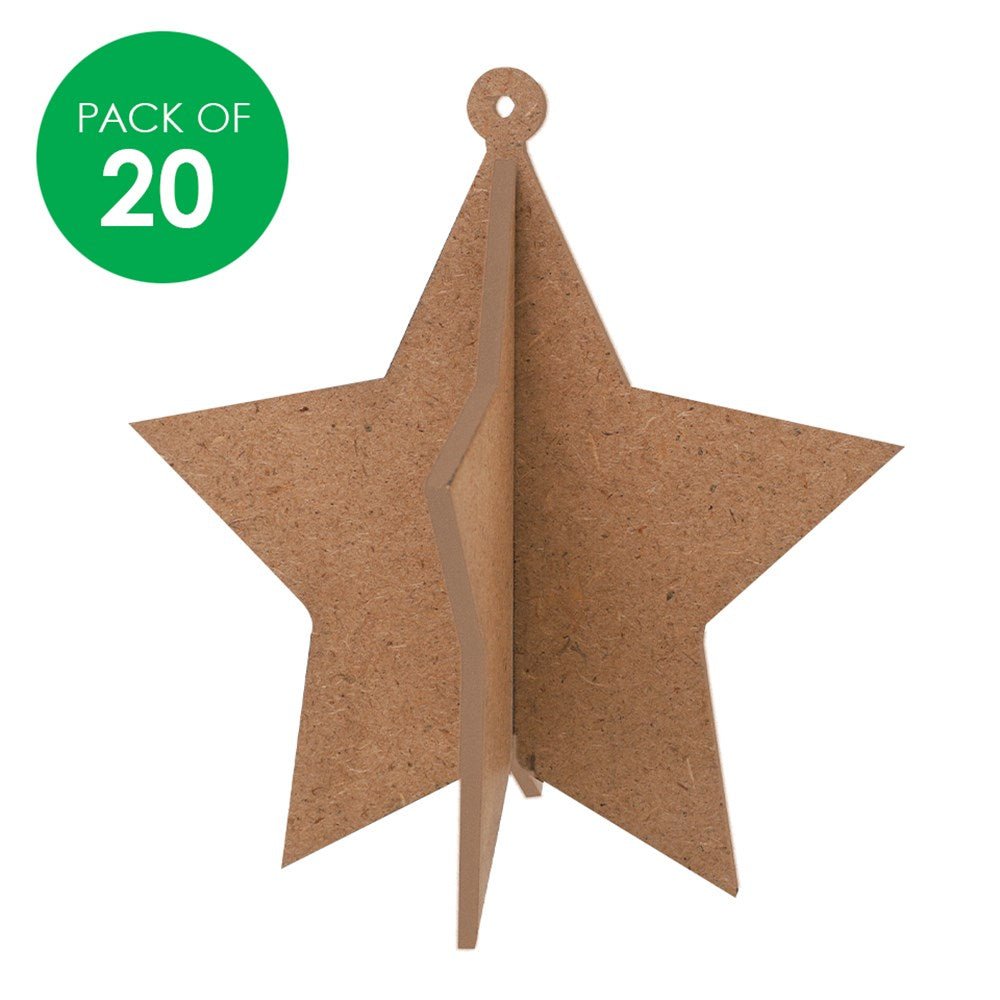 3D Wooden Stars - Pack of 20 - Senior Style