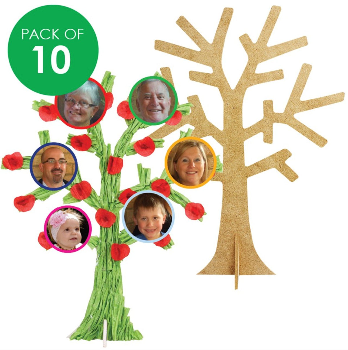 3D Wooden Trees - Pack of 10 - Senior Style