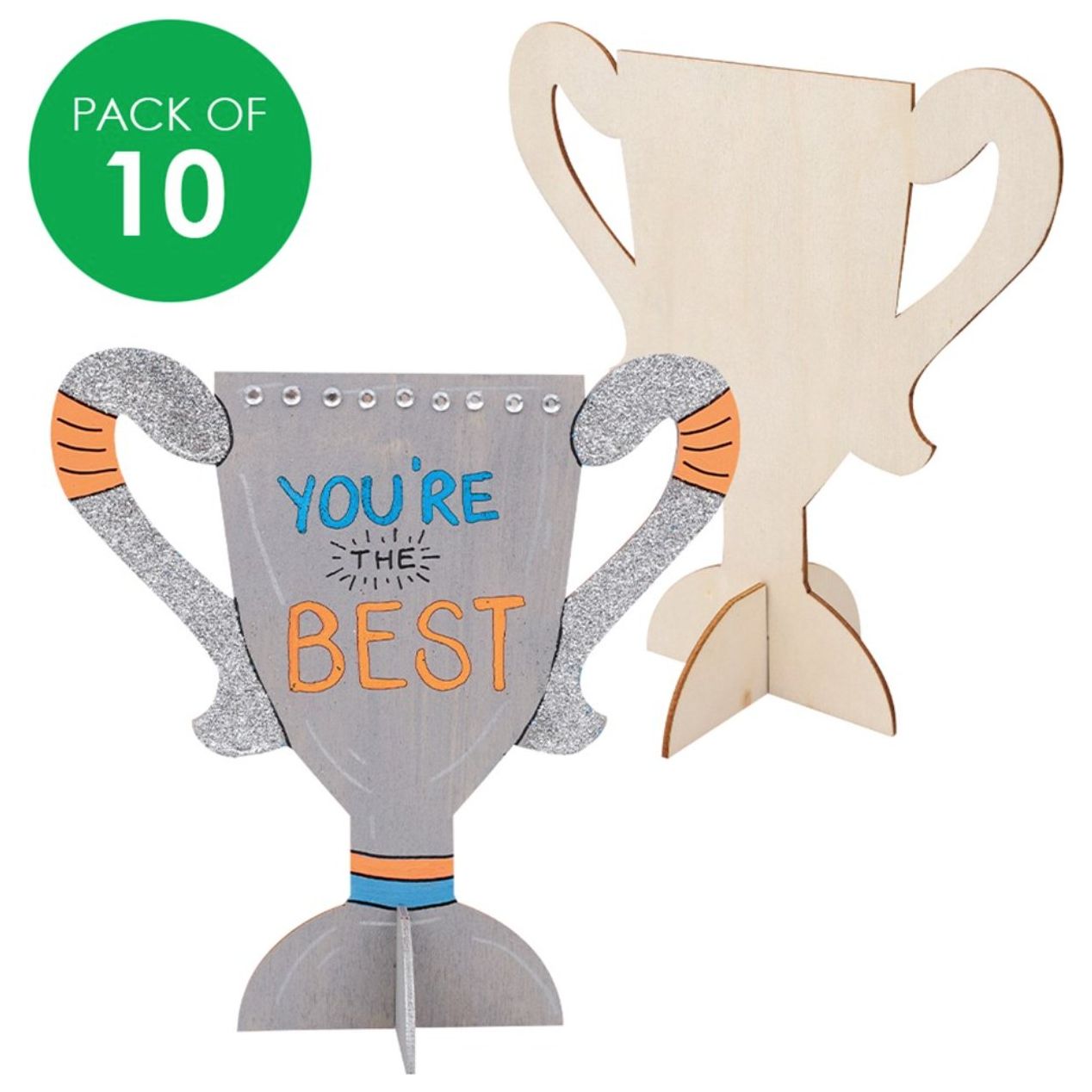 3D Wooden Trophies Pack of 10 - Senior Style