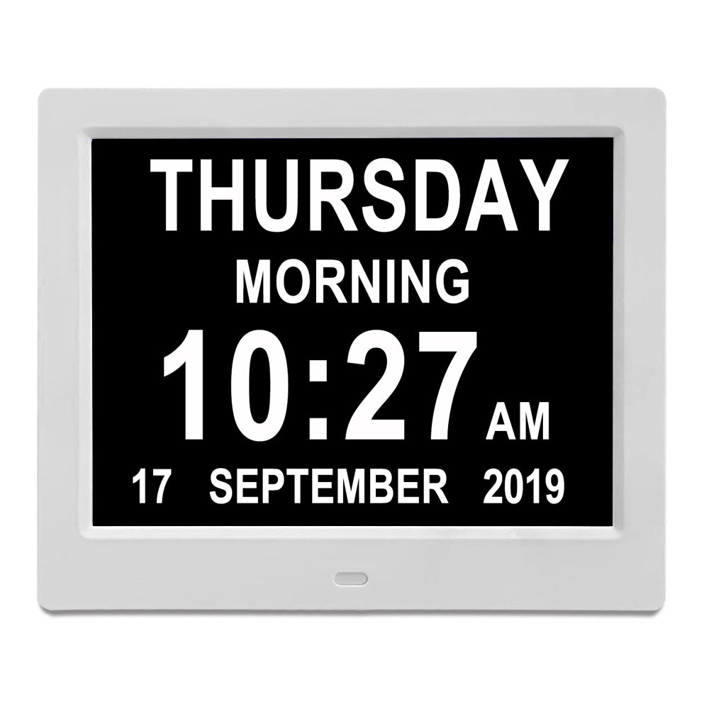 8 Inch Digital Calendar Day Clock - Orientation Dementia Clock - Senior Style