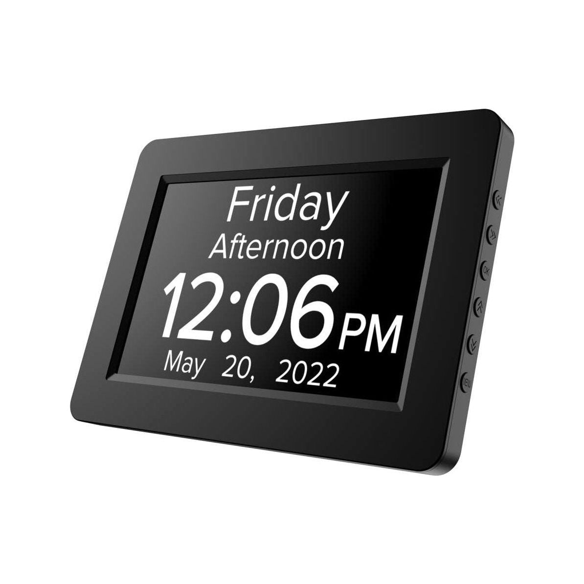 8" TALKING Digital Dementia Orientation Day Clock - BLACK - Senior Style