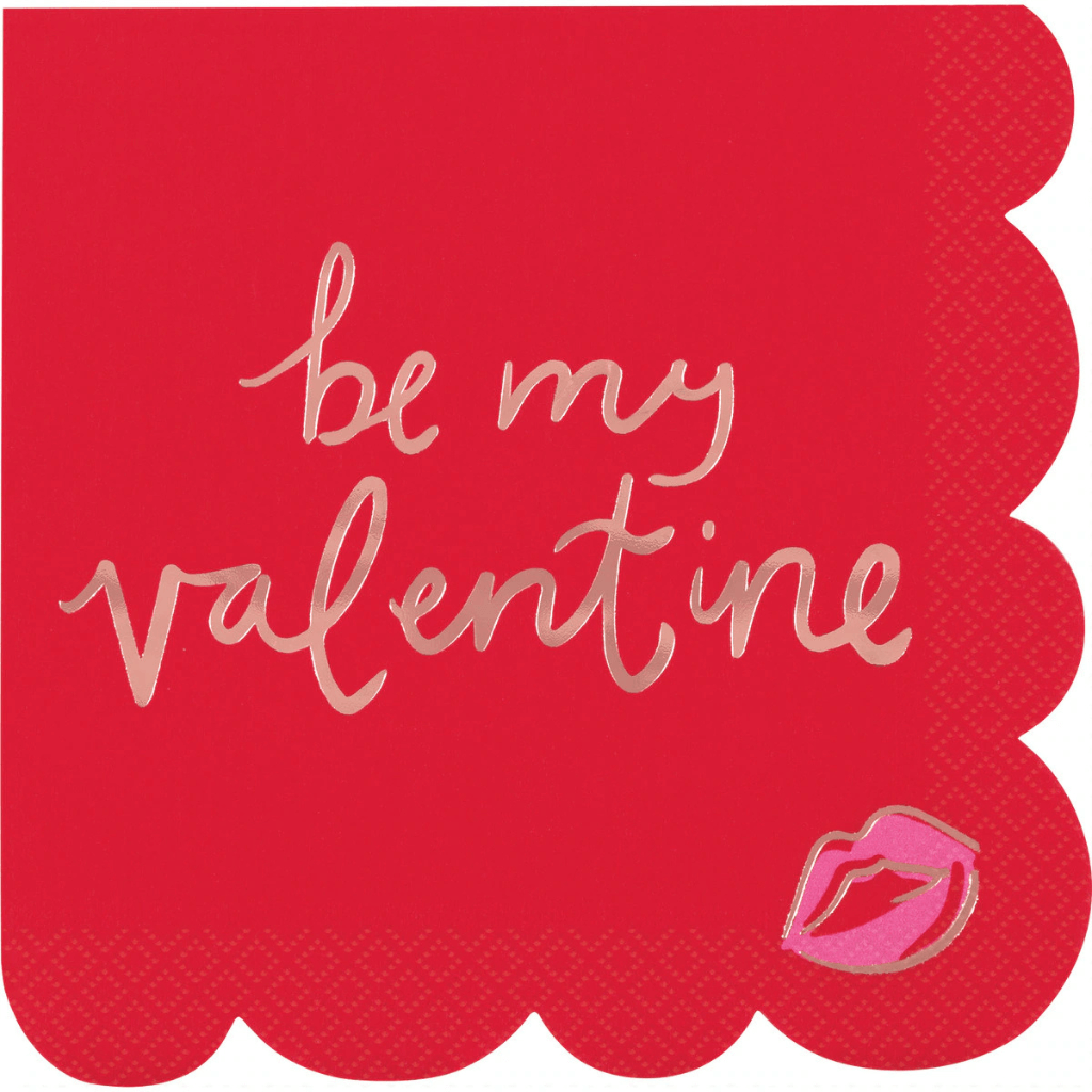 Be My Valentine Foil-Stamped Lunch Napkins