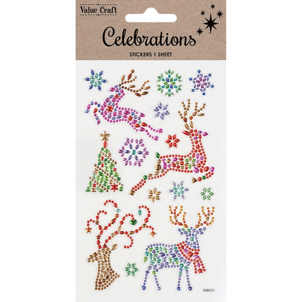 Christmas Crystal Stickers - Reindeers