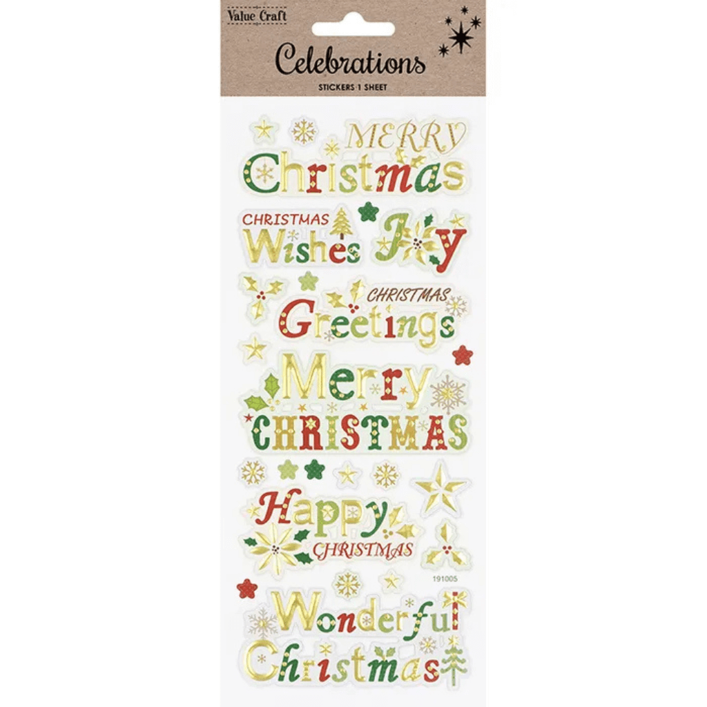 Christmas Foil Stickers - Greetings