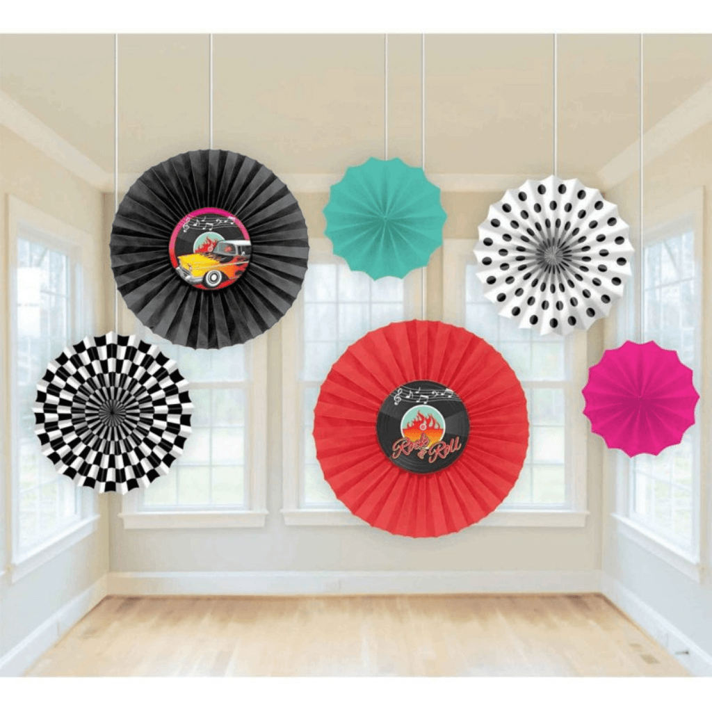 Classic 50s Paper Fan Decorations