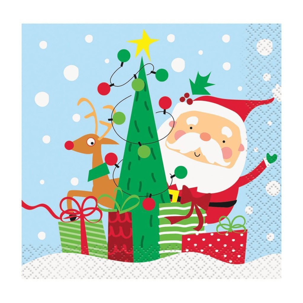 Colourful Santa Beverage Napkins