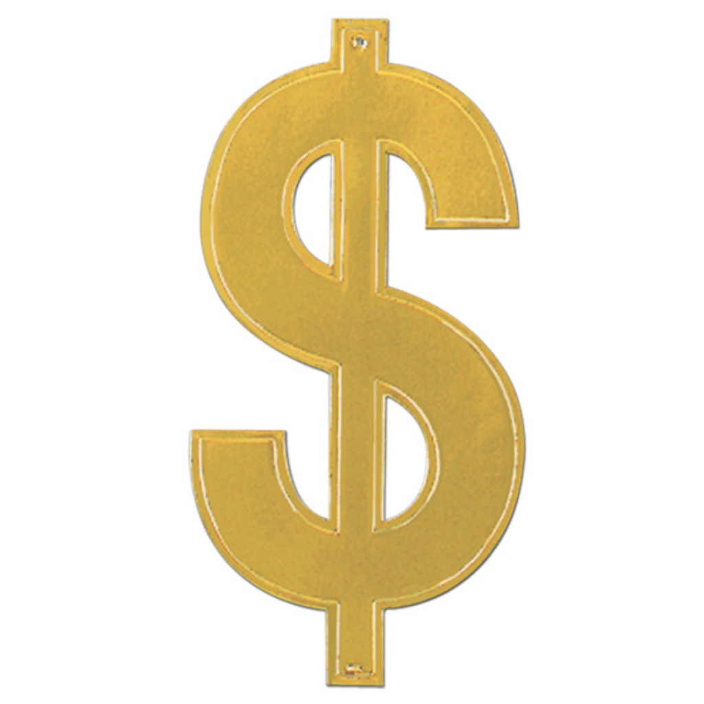 Dollar Sign Gold Foil Cutout