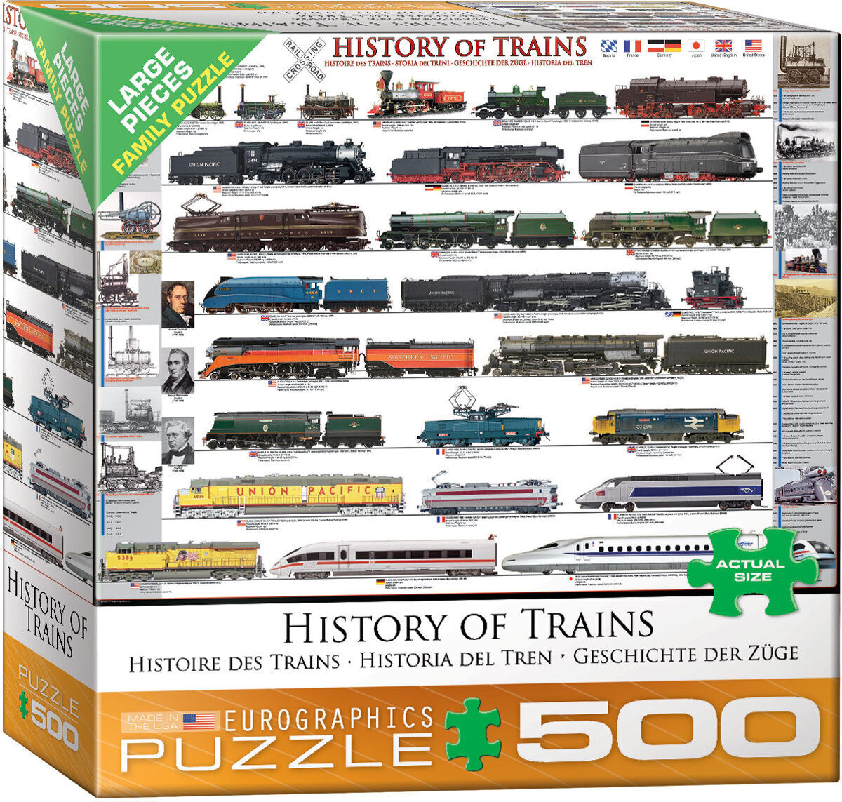 History of Trains - 300 Extra Large Piece Jigsaw Puzzle