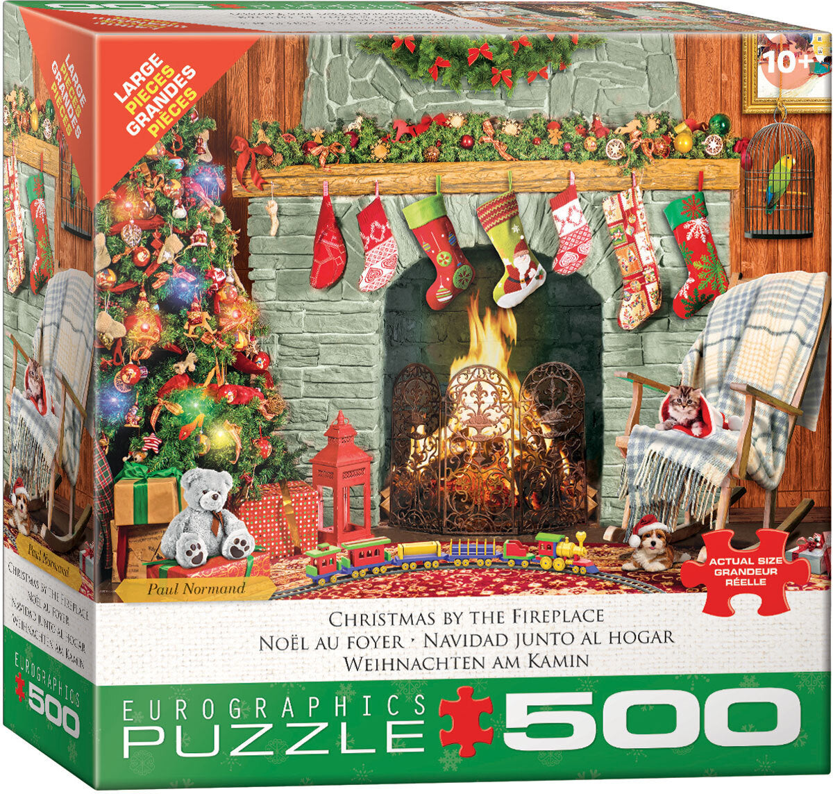 Christmas By The Fireplace 500 Extra Large Piece Jigsaw Puzzle