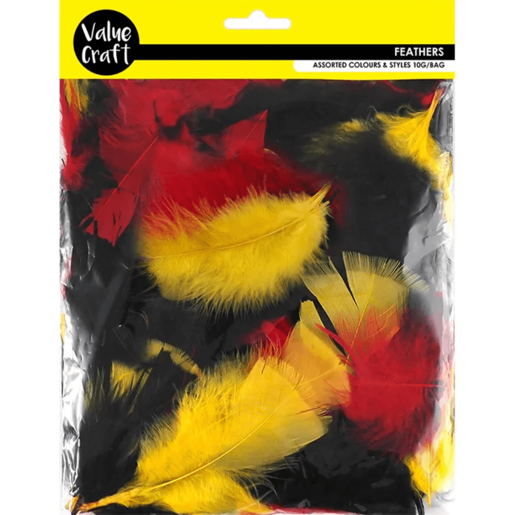 Feathers - Black, Red and Yellow