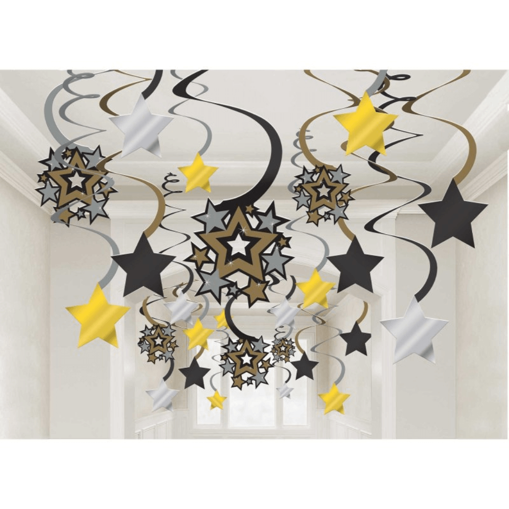 Glitz &amp; Glam Hollywood Hanging Swirl Decorations