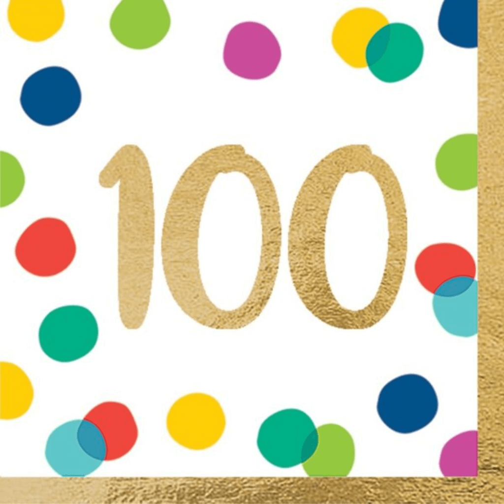 Happy 100 Dots Lunch Napkins