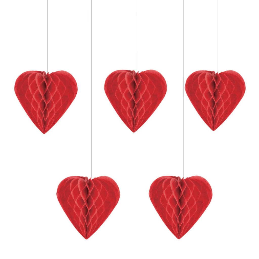 Honeycomb Hearts Hanging Decorations