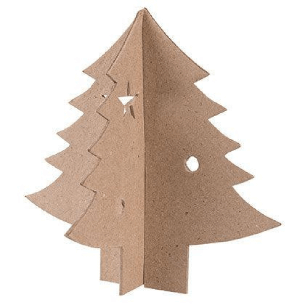 Paper Mache 3D Interlocking Christmas Trees