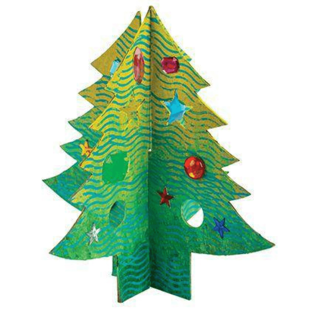 Paper Mache 3D Interlocking Christmas Trees