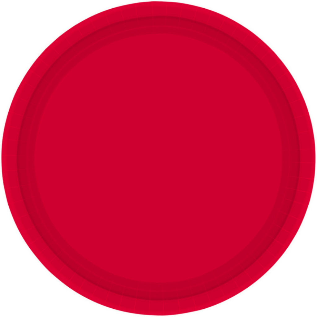 Paper Plates 23cm Round Apple Red Pack Of 20