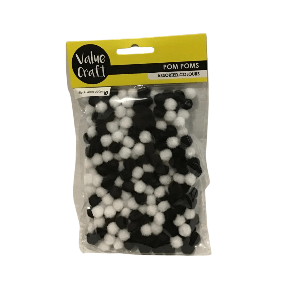 Pom Poms Black and White