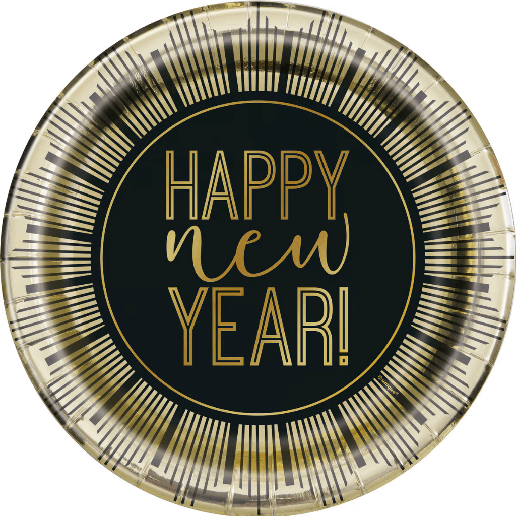 Roaring New Year Foil-Stamped Paper Plates