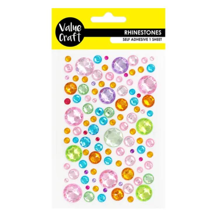 Rhinestones Self Adhesive Bubble 1 Sheet Multi