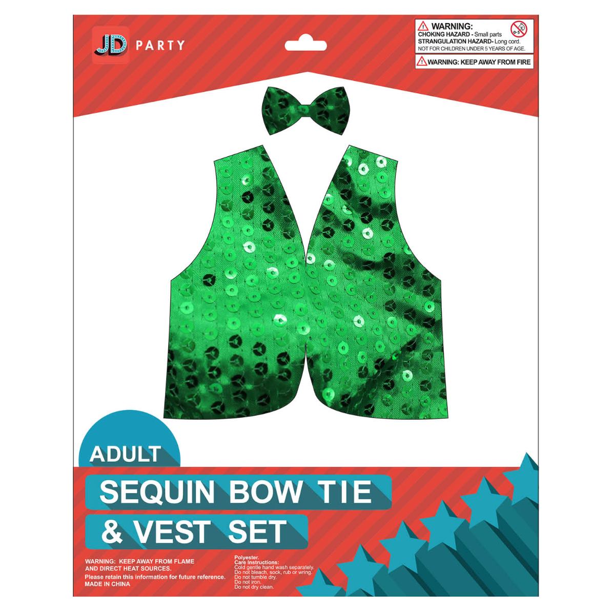 Adult Sequin Bow Tie &amp; Vest Set