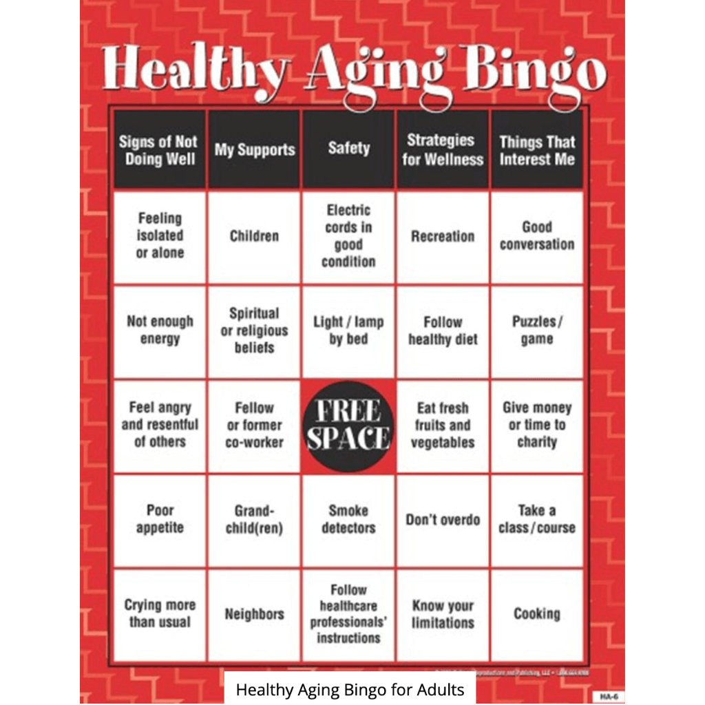 Adult Bingo Game Cards - Healthy Ageing - Senior Style