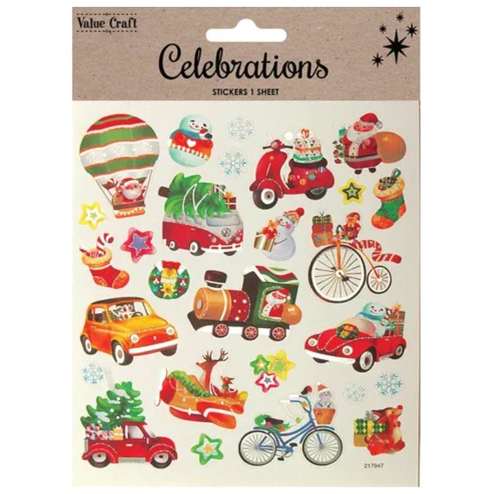 Assorted Christmas Stickers 1 Sheet - Senior Style