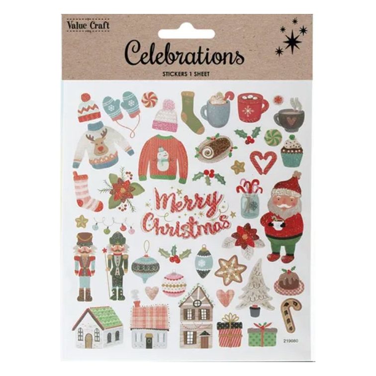 Assorted Christmas Stickers 1 Sheet - Senior Style