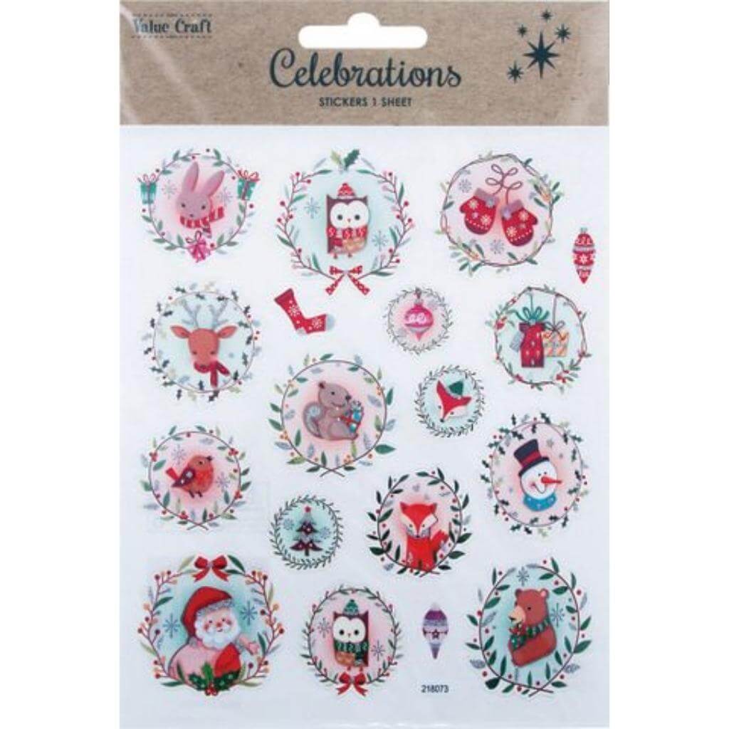 Assorted Christmas Stickers 1 Sheet - Senior Style