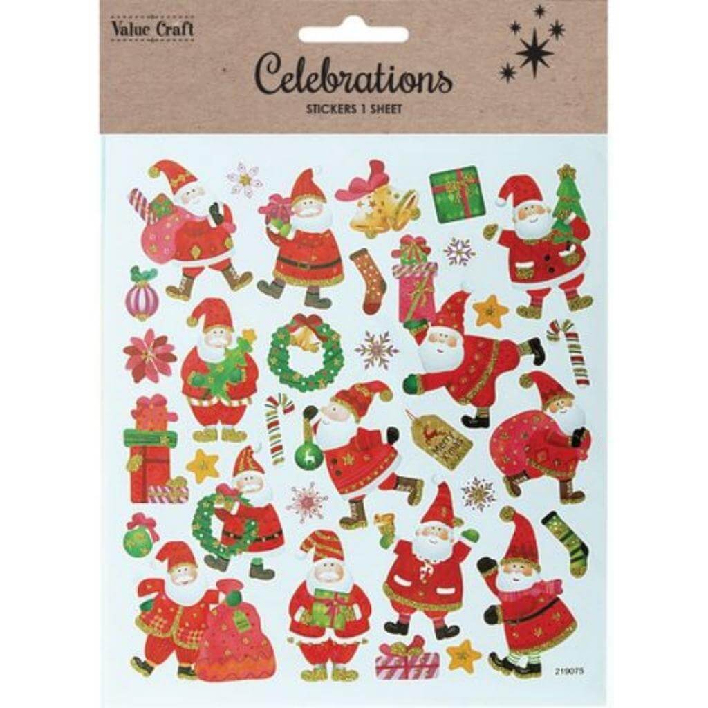 Assorted Christmas Stickers 1 Sheet - Senior Style