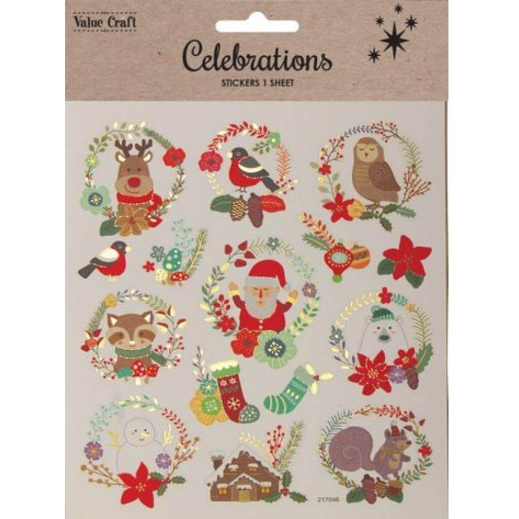 Assorted Christmas Stickers 1 Sheet - Senior Style