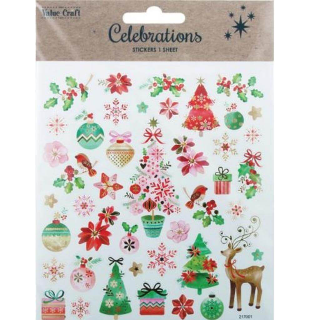 Assorted Christmas Stickers 1 Sheet - Senior Style