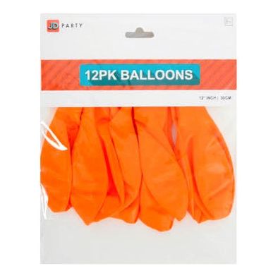 Balloons Orange Pack of 12 - Senior Style