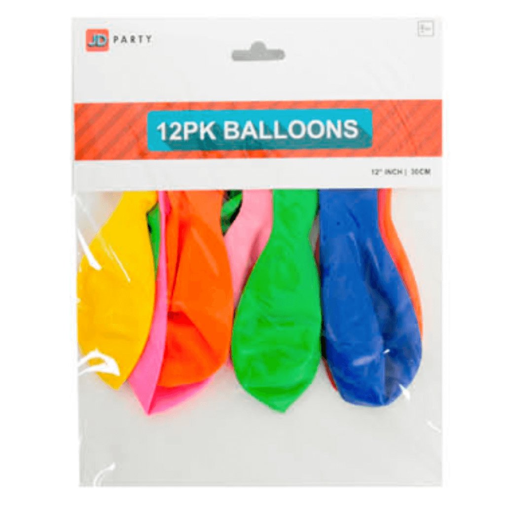 Balloons Plain Multi Pack Of 12 - Senior Style