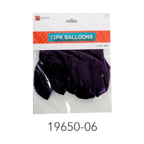 Balloons Purple Pack of 12 - Senior Style