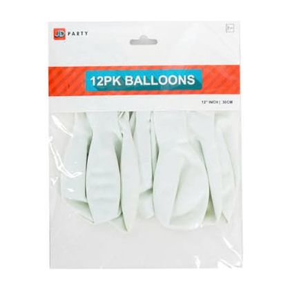 Balloons White Pack Of 12 - Senior Style