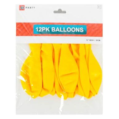 Balloons Yellow Pack Of 12 - Senior Style