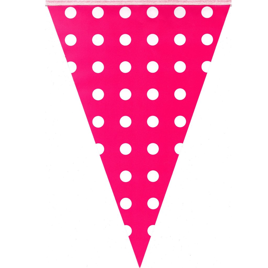 Bunting Flags Dot Hot Pink - Senior Style