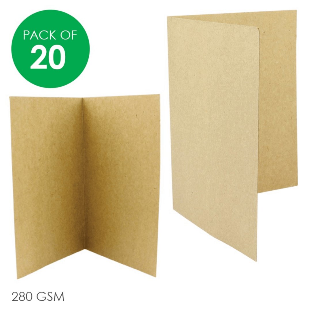 Cardboard Greeting Cards - Brown - Pack of 20 - Senior Style