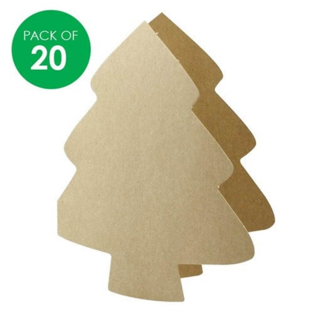 Cardboard Tree Greeting Cards - Brown - Pack of 20 - Senior Style