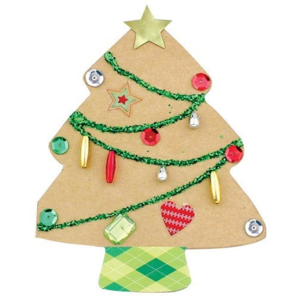 Cardboard Tree Greeting Cards - Brown - Pack of 20 - Senior Style